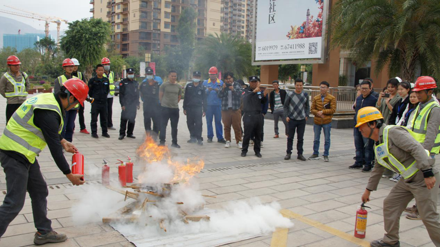 元江分公司聯(lián)合施工單位開展建筑工程觸電、消防演練
