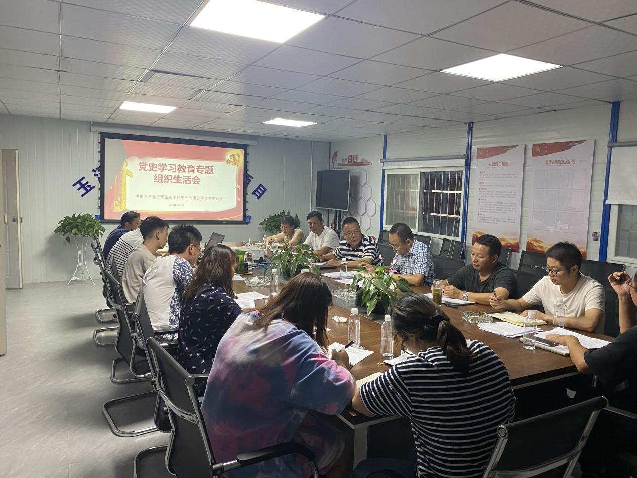 玉高華風公司黨支部召開黨史學習教育專題組織生活會