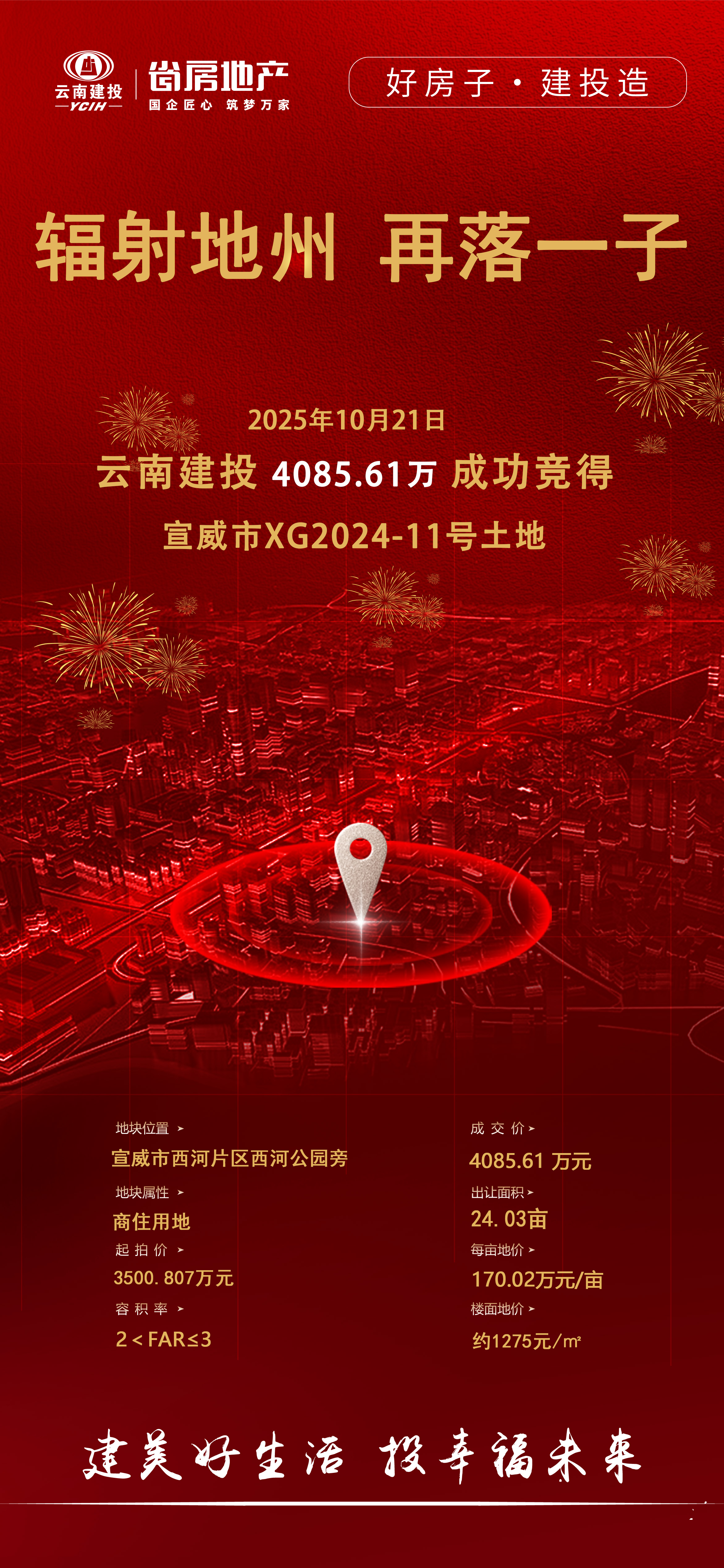 好房子 建投造丨省房公司競得宣威市中心城區(qū)一宗優(yōu)質(zhì)商住混合用地